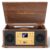 The 9-in-1 Vintage Bluetooth Record Player Multimedia Center with Built-in Stereo Speakers, CD Player, All in One 3-Speed Vinyl Turntable, Internet Radio, Clock, USB Recording, RCA Out,Walnut