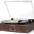 Vintage Wooden Record Player with Bluetooth 3-Speed Belt-Driven Turntable Built-in Speakers, Beginner Friendly Retro Phonograph for Home Decor, for Vinyl Enthusiasts (Walnut Finish)