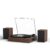 Vinyl Record Player with External Stereo Speakers Vintage Turntable for Vinyl Records LP Players Support Wireless Playback 2 Speed Auto Stop RCA Out Walnut