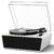 MANGOSTAN Full Size Vinyl Record Player, 3-Speed Bluetooth Turntable with Ruby Stylus, Adjustable Counterweight, Built-in 4 Stereo Speakers, Hi-Fi Belt-Drive with Auto Stop, White