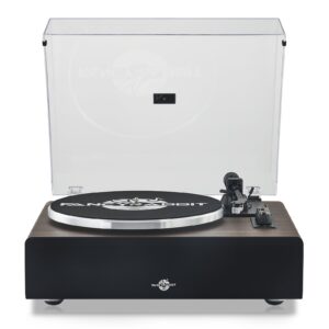 Record Player with Speakers, Turntables for Vinyl Records with AT-3600L Cartridge, Belt Drive 2-Speed (33/45 RPM), All in One Vinyl Player for Music Lovers (Walnut)