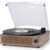 Vintage Record Player with Speakers Turntable for Vinyl Records Belt-Driven Turntable 3-Speed 3 Size Wireless Playback Headphone AUX-in RCA Line LP Vinyl Players Auto Stop Wood Grey