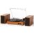 Vintage Vinyl Record Player with External Stereo Speakers, 3-Speed Belt-Drive Turntable with Bluetooth Input, USB to PC Recording, Auto Stop, RCA Out, AUX in, Headphone Jack – Home Decor Gift, Brown