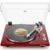 Belt Drive Turntable for Vinyl Record Player, Bluetooth Output, Built-in Phono Preamp, USB Digital Output, Magnetic Cartridge, 33/45 RPM, High-Gloss Wood Design, No Built-in Speakers