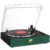 Vinyl Record Player with AT-3600L Cartridge, Bluetooth Turntable with USB to PC Recording, Aluminum Platter, Phono Preamp, Belt-Drive 2-Speed, VU Meter, RCA Out, Vintage Wooden Home Decor, Black