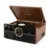 Victrola The Empire Mid-Century 6-in-1 Turntable & Multimedia Center with Built-in Speakers – 3 Speed, Bluetooth Connectivity, Radio, Cassette & CD Player, RCA Out, Headphone Jack (Walnut)