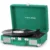 TANLANIN Purple Velvet Suitcase Vinyl Record Player with Built-in Speakers, Bluetooth Input, Bass & Treble Control, 3-Speed Belt-Drive Turntable with Auto Stop, AUX in, RCA Out, Headphone Jack