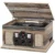 Victrola The Quincy 6-in-1 Bluetooth Record Player & Multimedia Center with Built-in Speakers – 3-Speed Turntable, CD & Cassette Player, FM Radio, Wireless Music Streaming (Walnut)