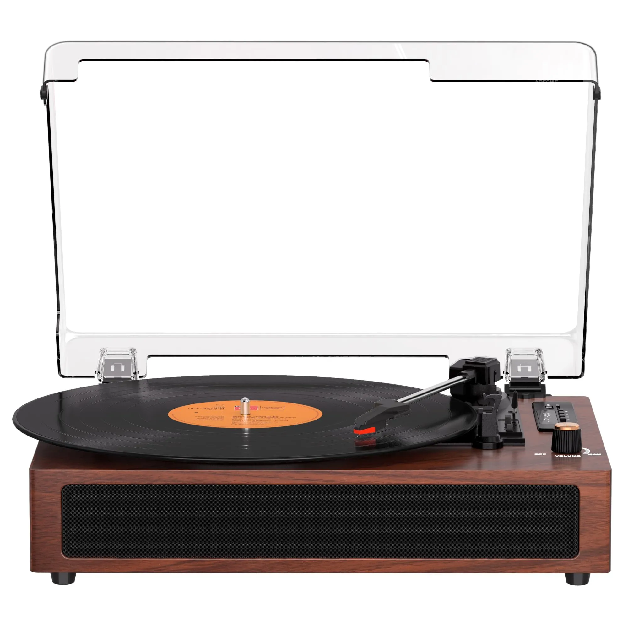 Vinyl Record Player Bluetooth Turntable, 3-Speed Retro Vinyl Player with Built-in Speakers,AUX in, Auto Stop,USB Recording, Belt-Drive LP Player White