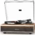 SeeYing Vinyl Record Player with Built in HiFi Speakers, Bluetooth Belt Drive Turntable for Vinyl Records with Magnetic Cartridge, Auto Stop and Warm Light Design