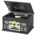 The 10-in-1 Record Player with Built-in Speakers Wireless Playback, CD & Cassette Player, USB Player, AM/FM Radio, 3 Speeds Turntable Vinyl Record Player, Black