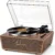 Turntable Record Player with Built-in 4 Speakers, AT-3600L Cartridge & Aluminum Platter, 2-Way Bluetooth in/Out, Vinyl to PC Recording, Pitch Control, Phono Preamp, Belt-Drive Vinyl Player, Walnut