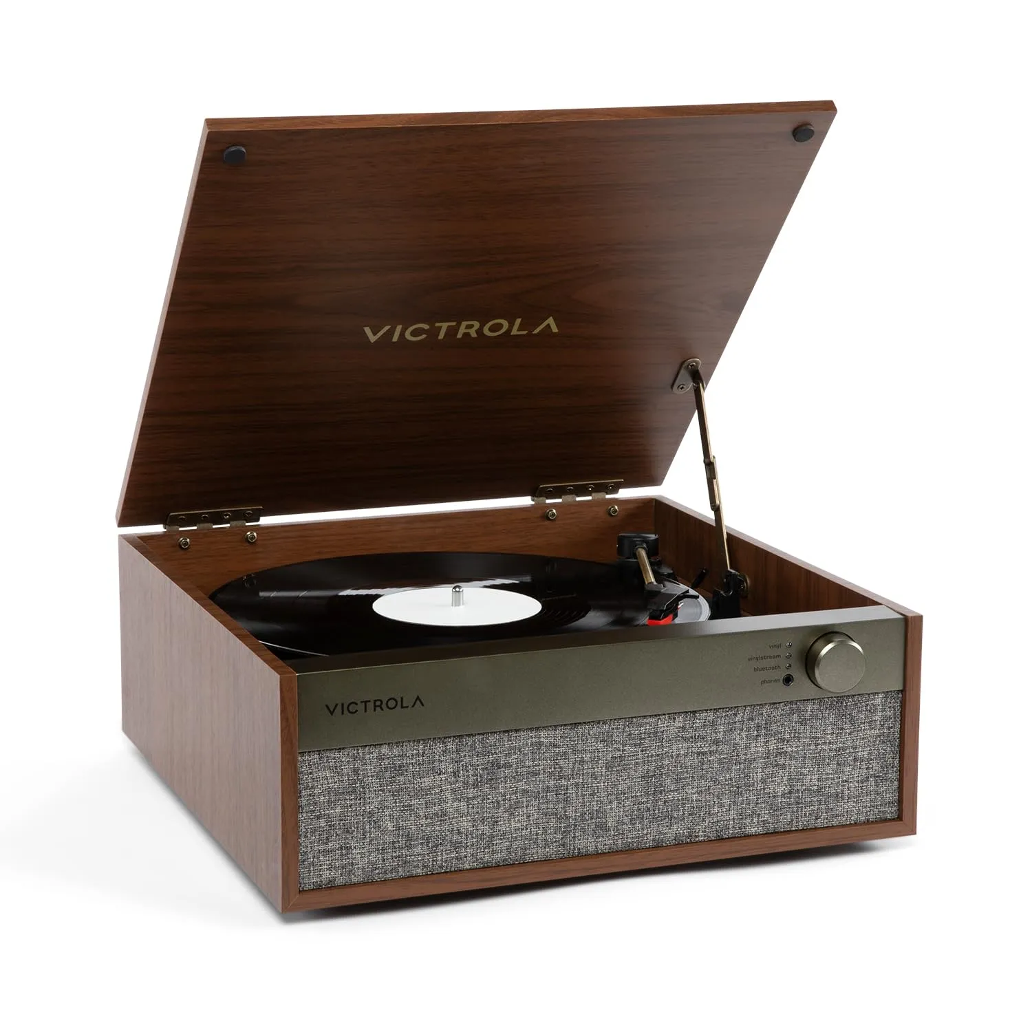 Victrola Century Core - 3-in-1 Bluetooth Record Player - Walnut | 3-Speed turntable, CD Player, 2-way Bluetooth (in and out), built-in stereo speakers, headphone and RCA outputs