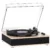 Vinyl Record Player Bluetooth Turntable 3-Speed Full-Size Platter | Built-in Speakers, with Bluetooth Receiver, Counterweight & Auto-Stop, RCA Out/Aux, Ivory Belt Drive LP Player