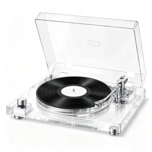 Vinyl Record Player with Bluetooth, Automatic Belt Drive Turntable | With Carbon Fiber Tonearm & Acrylic Platter, Switchable Phono Preamp, Optical Output & RCA for Powered Speakers