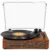 Vinyl Record Player with Built-in Bluetooth, USB Recording, Belt-Driven Stereo Speakers Vintage Record Player 3 Speeds, AUX Input, Portable LP Player