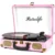 Retrolife® Record Player,3-Speed Bluetooth Suitcase Vinyl Player-White | Built-in Stereo Speakers, Portable Turntable Plays 7/10/12″ Records, 33/45/78 RPM, Bluetooth Streaming, RCA/Headphone Jack