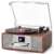 DANFI Audio 10-in-1 Record Player with Color Display, WiFi Radio, Bluetooth | Mulipurpose Music Center, Vinyl Recording, RCA Output & MP3 Recording, Color Display, Internet Radio, Mid-Century Wood Design