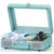 Vinyl Record Player Bluetooth Turntable with Built-in Speakers Blue LP Player| Blruetooth Receiver, Bass & Treble,Turntable Light, RCA Output, AUX in,Headphone Jack, Auto Stop Clear Dust Cover