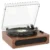 Vinyl Record Player Turntable with Bluetooth, Adjustable Tonearm, Walnut | Built-in Speakers, Anti-vibration Spring Absorber Balanced Tracking for Smooth Analog Sound