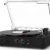 Vinyl Record Player with Built-in Speakers, 3-Speed Belt Driven Turntable for Records, Black Wood Grain Phonograph with Bluetooth, Bass Treble Control, RCA, AUX & Dust Cover (TE-2030)